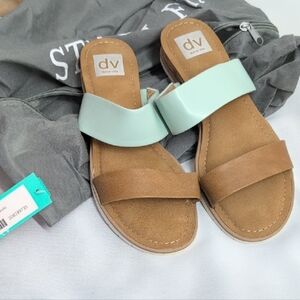 Dolce Vita Two-Tone Sandals - Mint and Tan